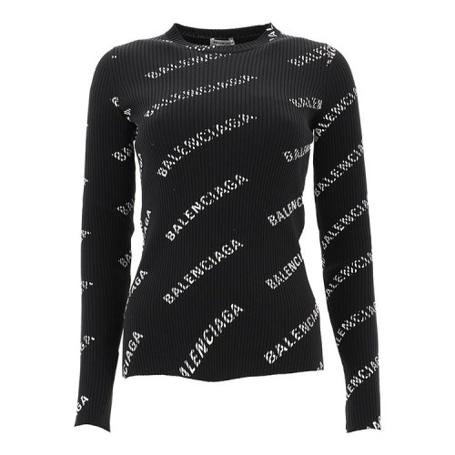 Balenciaga/巴黎世家 19年春夏 圆领 女性 字母 打底衫 黑色 女士针织衫/毛衣 555321.T6140 1070
