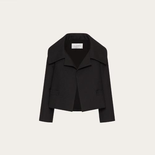  VALENTINO华伦天奴 22年秋冬 女士 夹克 VESTE PETITE EN DOUBLE COMPACT DRILL WB0CE2L56LR0N 预定商品1-3周发货