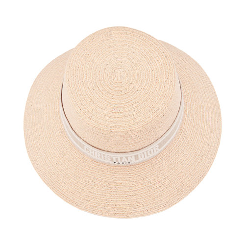 DIOR/迪奥 22年早春新款 DIORESORT系列 女士米色纯麻编织材质宽檐帽渔夫帽21DRT924G171_C110