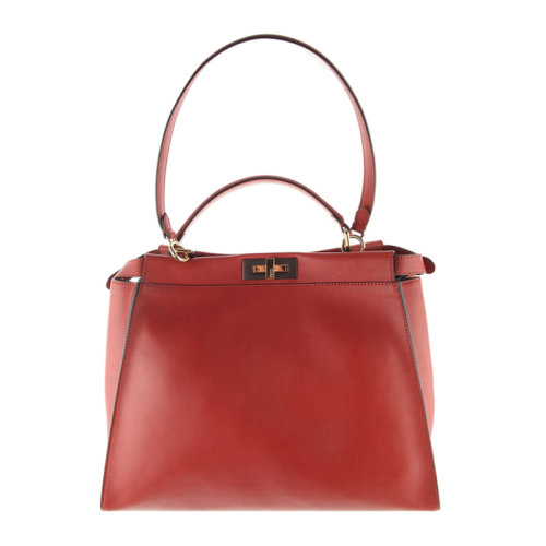 FENDI/芬迪 女士红色皮革旋扣开合时尚简约单肩包手提包女包 8BN210-Z1J-F0R9L