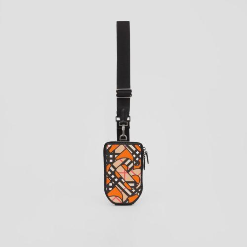  BURBERRY 22年秋冬 男士 专属标识图案棉麻混纺手机保护套（含背带） 80570401