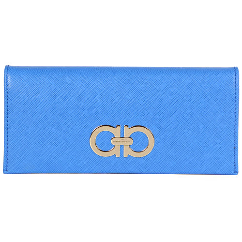 Salvatore Ferragamo/菲拉格慕 女士 女包 蓝色皮革时尚卡包钱包 22B481 0642094