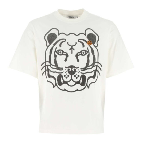 KENZO 高田贤三 男士 服装  白色圆领虎头棉质T恤 男士短袖T恤
