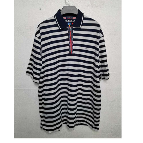 Paul&shark/鲨鱼 蓝白横条纹男士短袖polo