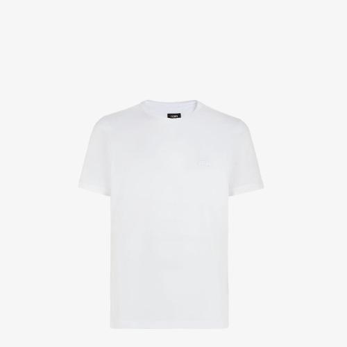  FENDI芬迪 22年秋冬 男士 短袖T恤 白色针织T恤 FY0894AL0FF0QA0