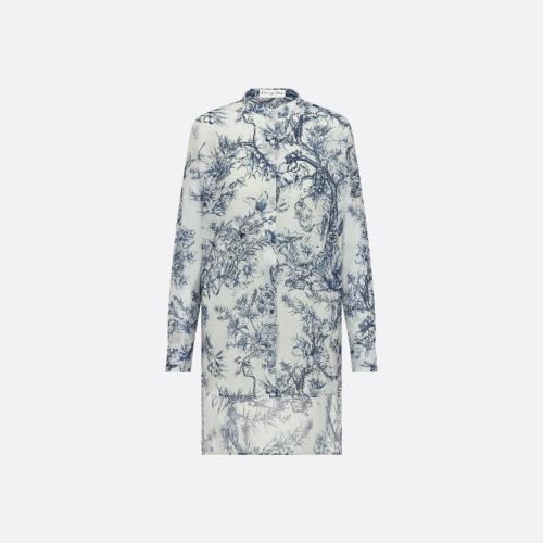  DIOR迪奥 22年秋冬 女士 长袖衬衫 长款衬衫 211B54A3771_X0819 预定商品1-3周发货