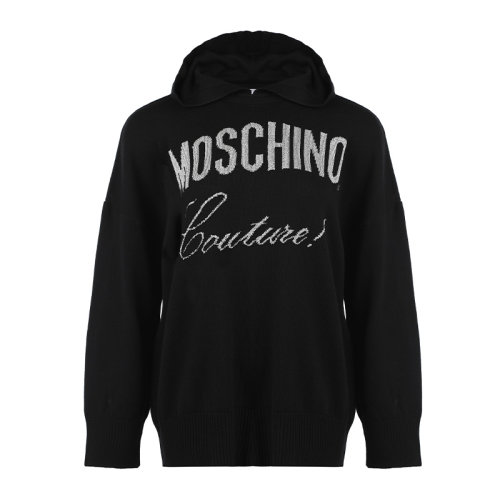 MOSCHINO/莫斯奇诺21新品字母图案连帽套头女士针织衫/毛衣A091855000