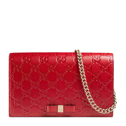 GUCCI/古驰 女士红色牛皮链条包单肩包 431408-CWC1G-6433