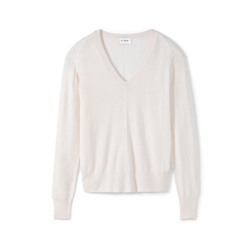 St.John/盛蔷山羊绒混纺V领女士针织衫/毛衣 K5110L1