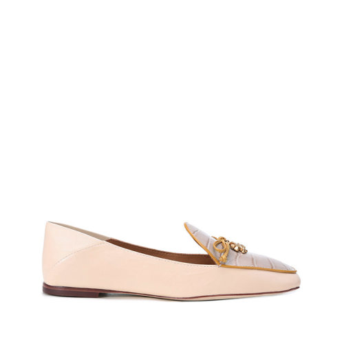 Tory Burch/汤丽柏琦【22年新款】TB女鞋 皮革蝴蝶结装饰可踩脚平底乐福鞋单鞋 872