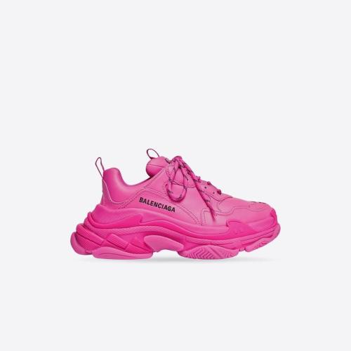 BALENCIAGA巴黎世家 22年春夏 女士 休闲运动鞋 Womens Triple S Trainers in Dark Pink 5240