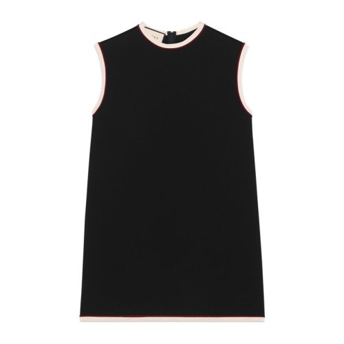 GUCCI 古驰 女士黑色弹力粘胶无袖运动T恤