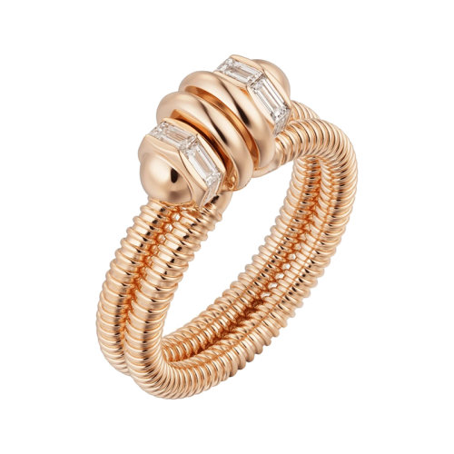 CARTIER/卡地亚  éCROU DE CARTIER系列 18k金玫瑰金钻石螺母戒指 B4231800