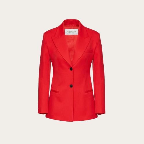 VALENTINO华伦天奴 22年秋冬 女士 西服外套 BLAZER EN LAINE STRETCH XB3CE2N06W5T43