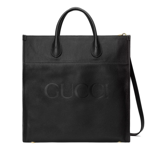 GUCCI/古驰  男士黑色皮革GUCCI经典标志手提托特包6748500E8IG1000