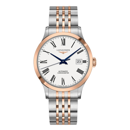 LONGINES/浪琴 开创者系列 自动机械表精钢玫瑰金表壳白盘男表40毫米L2.821.5.11.7