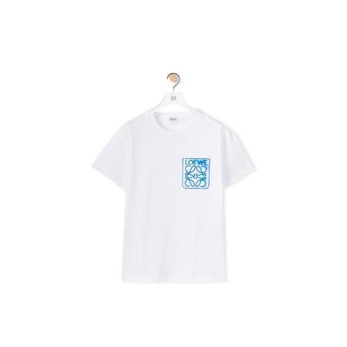  LOEWE罗意威 22年秋冬 男士 短袖T恤 Anagram fake pocket T-shirt in cotton H526Y22X25-2100