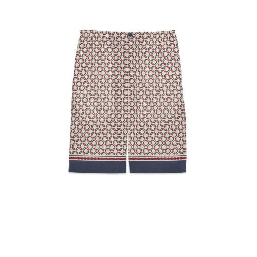  GUCCI古驰 22年秋冬 男士 几何G印花平纹细布短裤 672698 ZAIZY 9093