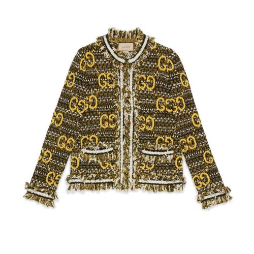  GUCCI古驰 22年秋冬 女士 羊毛马海毛GG开衫 717469 XKCQX 1127