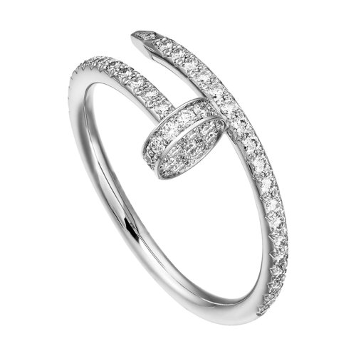 CARTIER/卡地亚 经典Juste un Clou系列 18K金白金钻石钉子戒指B4231600