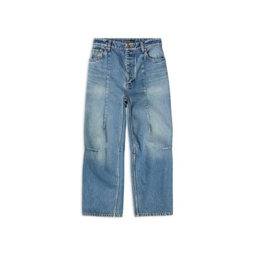  BALENCIAGA巴黎世家 22年秋冬 女士 牛仔裤 Womens Biker Darts Trousers in Blue 719377TNW01