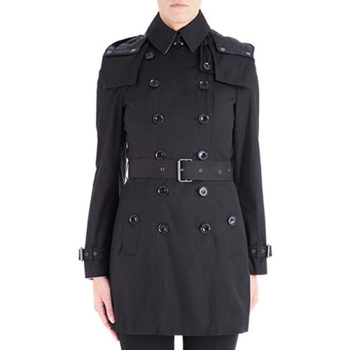 BURBERRY/博柏利20春夏 女装 服装 羊毛经典牛角扣毛呢连帽中长款 女士大衣外套