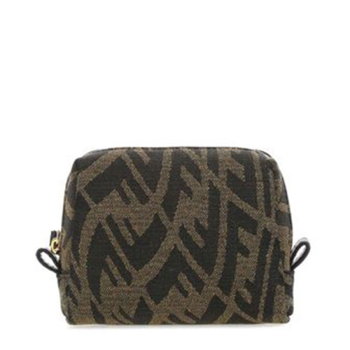 FENDI/芬迪 女士 女包 拼色织物时尚手拿包化妆包 8N0179AFL2F1BAH