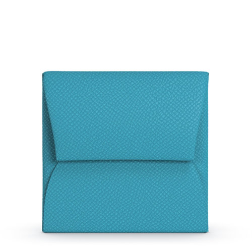 HERMES/爱马仕 Bastia系列 女士北方蓝小牛皮按扣闭合钱包卡片夹H264142AA00