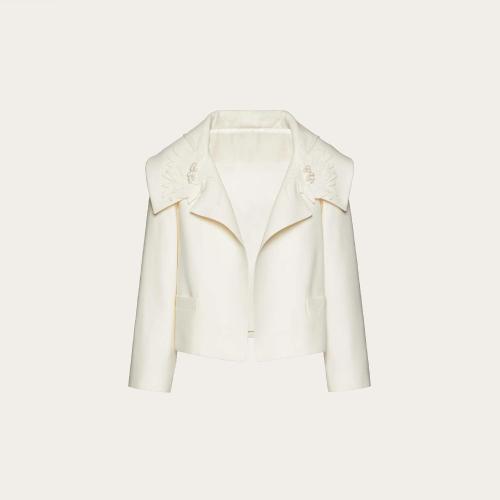  VALENTINO华伦天奴 22年秋冬 女士 夹克 VESTE ’PETITE’ BRODéE EN CREPE COUTURE XB0CE2L7