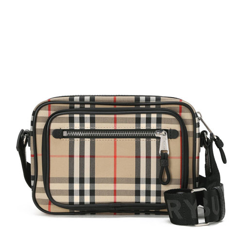 BURBERRY/博柏利 斜挎包  其它 Vintage 格纹拼皮革斜背包 80101521
