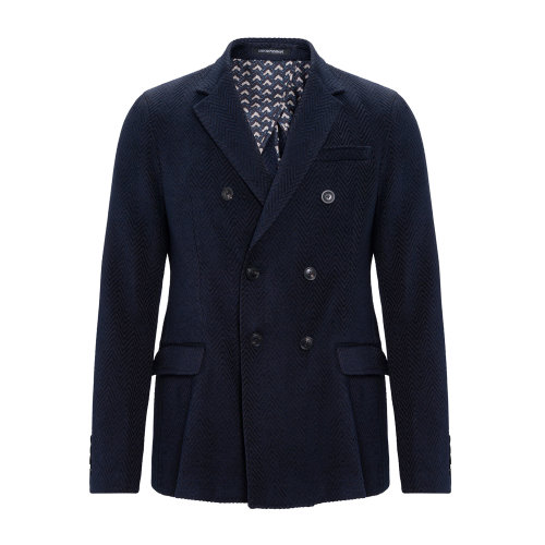 Emporio Armani 男士 灰蓝拼色 休闲西装夹克  91G94S-91S13-922