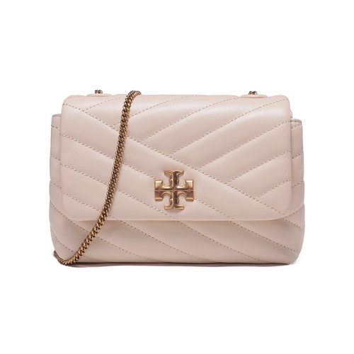 Tory Burch/汤丽柏琦 【22秋冬新款】 女士KIRA系列皮革CHEVRON双T LOGO单肩斜挎包链条包迷你款 90460