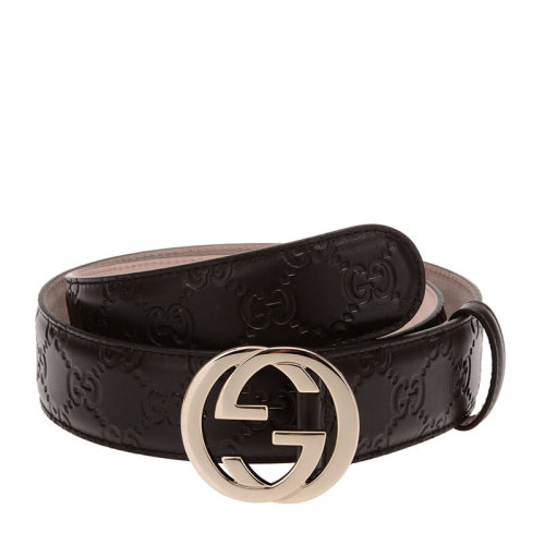 GUCCI/古驰 男士棕色牛皮经典双G板扣式皮带腰带 370543-CWC1G-2140