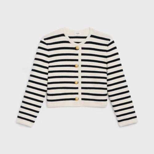  CELINE赛琳思琳 22年秋冬 女士 夹克 条纹羊毛猎装夹克 2A98S570P.01OB