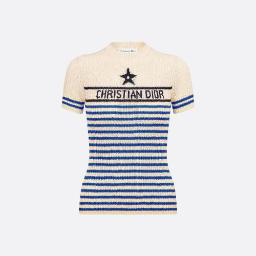  DIOR迪奥 22年秋冬 女士 针织衫 Pull a manches courtes PORTOFINO Dioriviera 244S15PO730_X