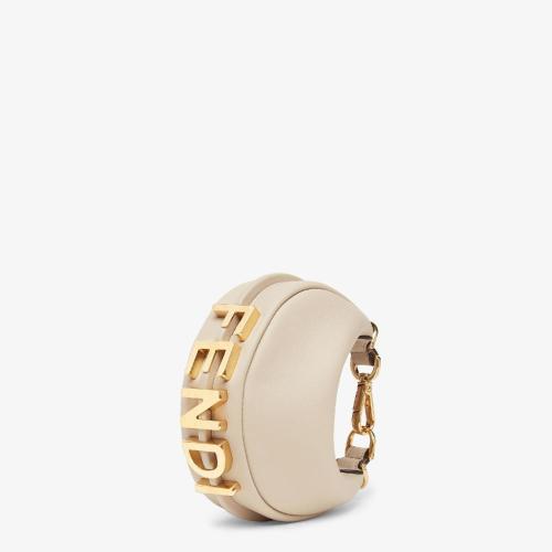  FENDI芬迪 22年秋冬 女士 挂饰 米色皮革吊饰 7AS089AKKTF19PN