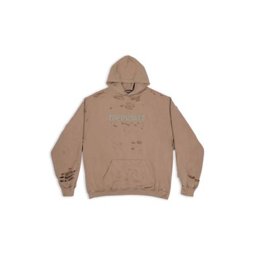  BALENCIAGA巴黎世家 22年秋冬 男士 卫衣 DESTROYED连帽卫衣 659403TKVB67185
