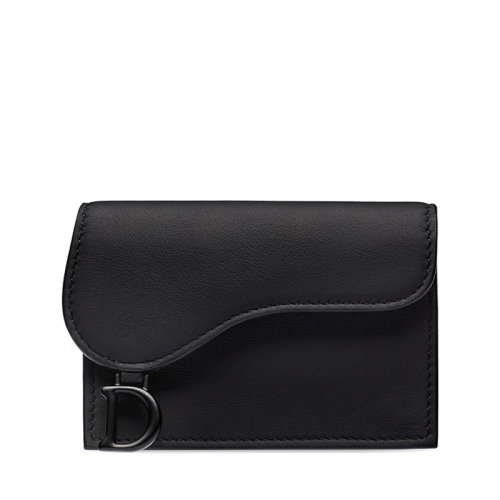 DIOR/迪奥 Saddle 女士黑色哑光小牛皮马鞍卡包 S5611SLLO_M989