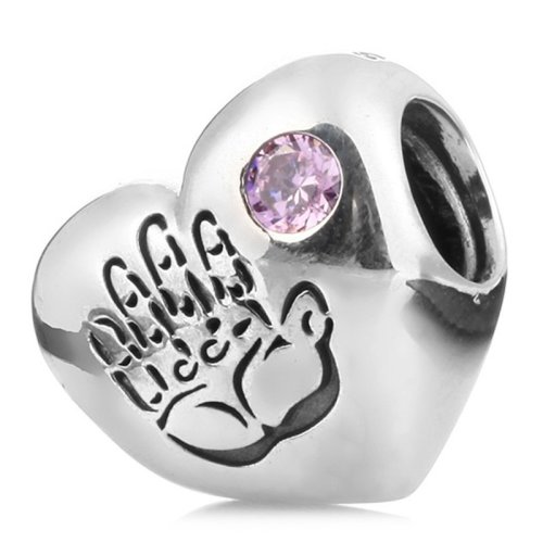 PANDORA/潘多拉 女士925银爱心串珠791280PCZ