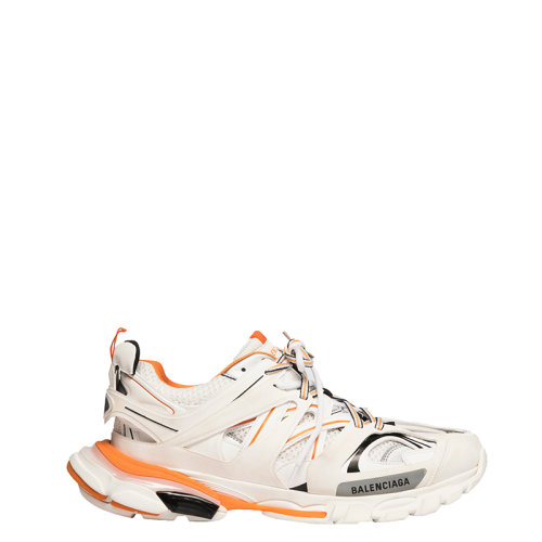 Balenciaga/巴黎世家 男士橙色/白色尼龙网眼聚酯纤维运动鞋 542023W1GB19059