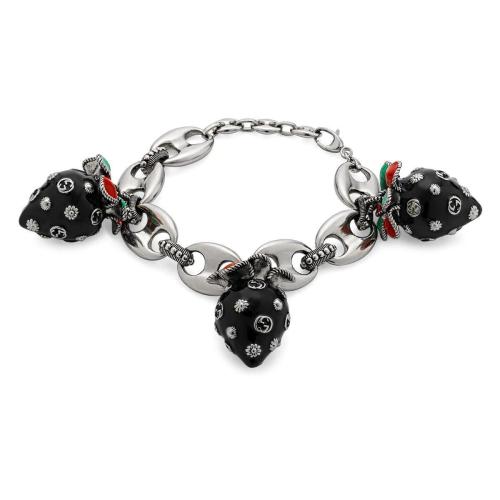  GUCCI古驰 22年秋冬 女士 饰草莓吊坠手链 700909 I1458 8520