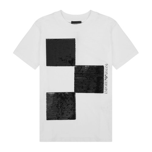 Emporio Armani 女士 白色 胸前图案印花T恤  6H2T7Y-2J53Z-0100