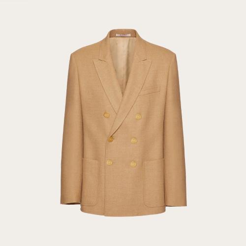  VALENTINO华伦天奴 22年秋冬 男士 夹克 VESTE CROISéE EN LAINE 1V3CED958K2954