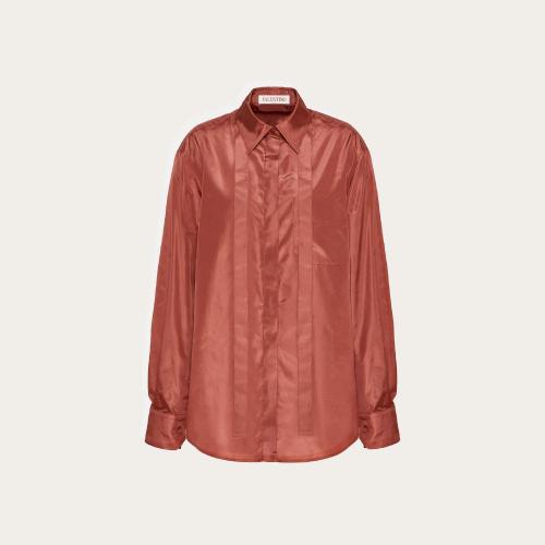  VALENTINO华伦天奴 22年秋冬 女士 长袖衬衫 CHEMISIER EN TAFFETAS LA_Vé XB0AB3K0745PV9