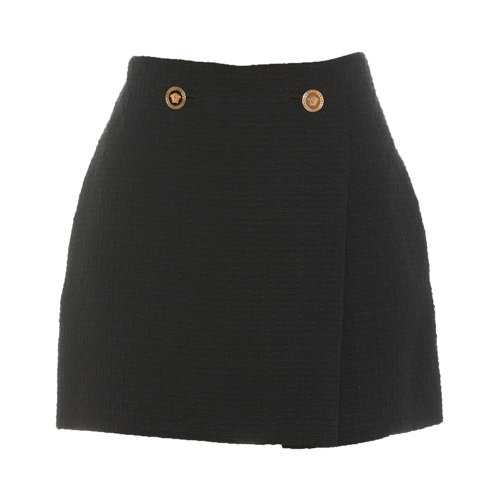 VERSACE/范思哲 女士黑色棉质短裙半裙 1002987-1A02914-1B000