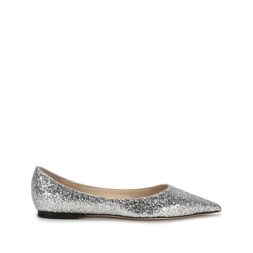 Jimmy Choo/周仰杰 女士闪光面料尖头鞋平底鞋 LOVE FLAT LDD