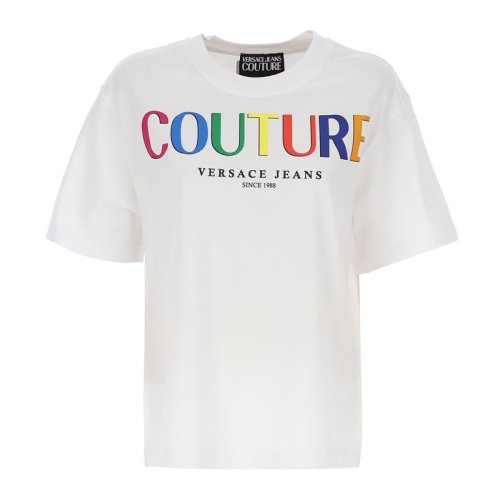  VERSACE JEANS COUTURE 女士彩色棉质短袖T恤 71HAHP02 CJ00P 003 PLFSX