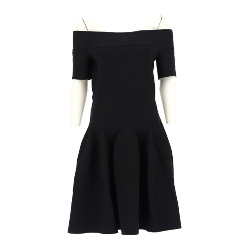  Alexander McQueen/亚历山大麦昆 女士黑色粘胶纤维连衣裙裙子 667771 Q1AVA 1000 PLFSX