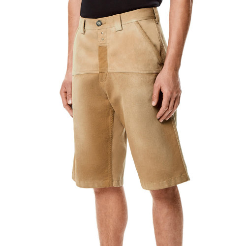 LOEWE/罗意威 22年秋冬新款 男士焦糖金色纯棉拼布百慕大短裤H664Y04X08-8400