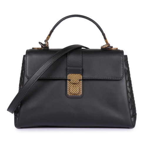 Bottega Veneta/葆蝶家 女士黑色牛皮单肩包498992VALKD1000